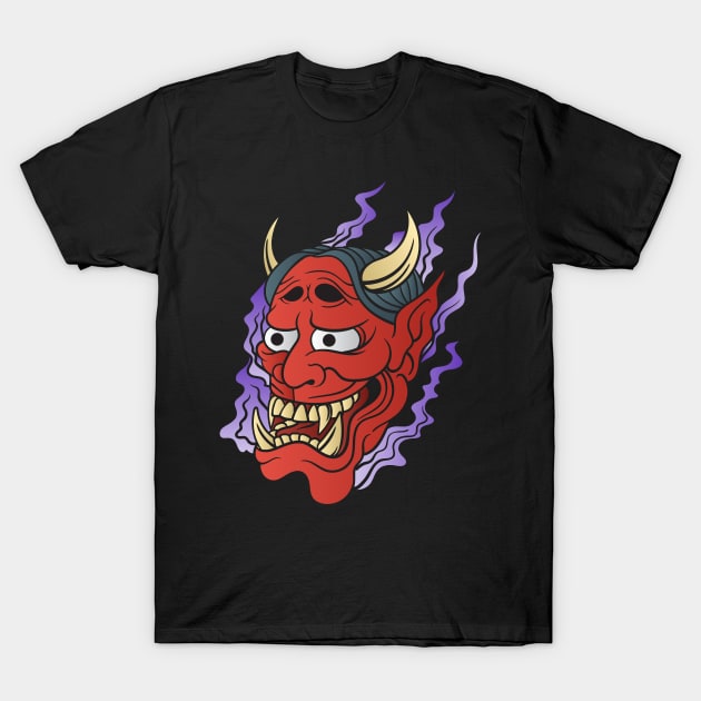 Japanese Demon Tattoo Design T-Shirt by NeoHues